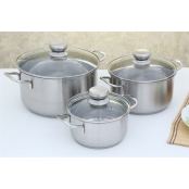 Bộ nồi Inox 3 chiếc Fivestar ( 3 đáy - nắp kính)