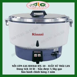 Nồi cơm gas Rinnai RTL-10 ,  nấu 6kg gạo tẻ, 5kg gạo tấm, xuất xứ Thái lan, bảo hành 2 năm chính hãng