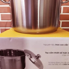 Nồi Luộc Gà Inox 3 Đáy Fivestar 36cm Dung Tích 20 Lít Dùng Bếp Từ Vung Kính