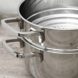 Bộ Nồi Xửng Inox 304 Thân Đúc Đáy Liền Fivestar Plus 20cm Vung Inox