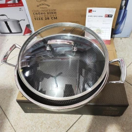 Chảo Lẩu Inox 304 Sâu Lòng Đáy Liền 3 Lớp Fivestar Blackcube 26cm FPC26006
