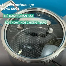 Bộ Nồi Chảo Chống Dính 3 Lớp Đáy Liền Inox 304 Fivestar Plus Blackcube FPB5007