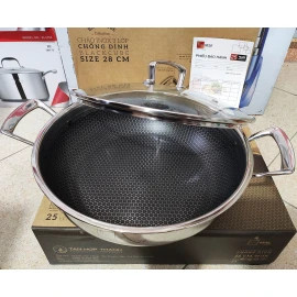 Chảo Lẩu Inox 304 Sâu Lòng Đáy Liền 3 Lớp Fivestar Blackcube 26cm FPC26006