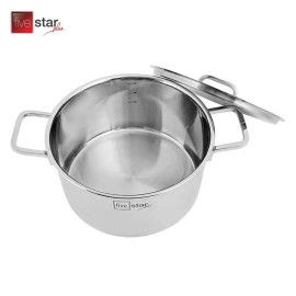 Bộ Nồi Xửng Inox 304 Thân Đúc Đáy Liền Fivestar Plus 20cm Vung Inox