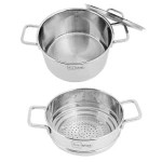 Bộ Nồi Xửng Inox 304 Thân Đúc Đáy Liền Fivestar Plus 20cm Vung Inox