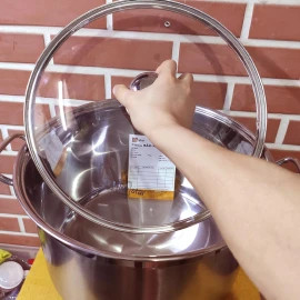 Nồi Luộc Gà Inox 3 Đáy Fivestar 36cm Dung Tích 20 Lít Dùng Bếp Từ Vung Kính