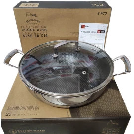 Chảo Lẩu Inox 304 Sâu Lòng Đáy Liền 3 Lớp Fivestar Blackcube 26cm FPC26006