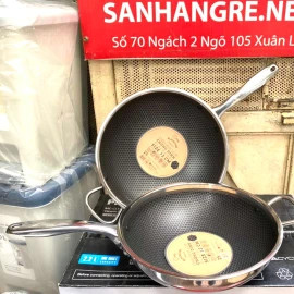 Chảo Sâu Lòng Chống Dính 3 Lớp Inox 304 Fivestar Blackcube 30cm Đáy Liền FPC30003